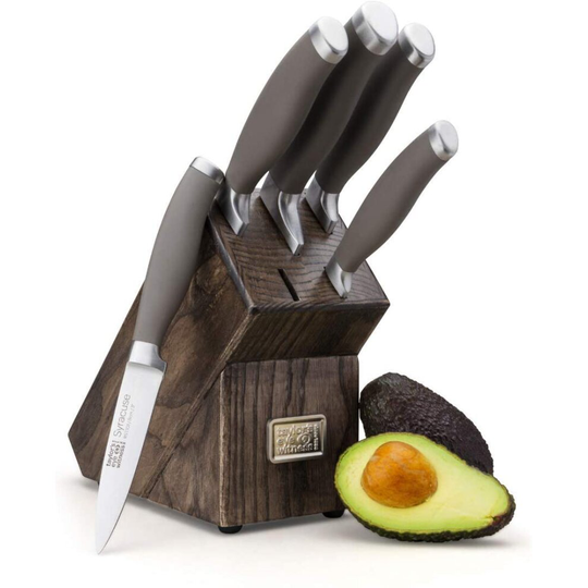Taylors Eye Witness Syracuse Ash Knife Block Set - . Ultra Fine, Razor Sharp Blade. Soft Textured Grey