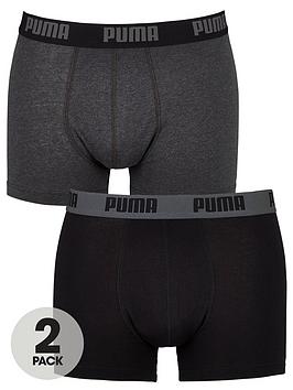 Puma Basic Boxer Shorts (2 Pack) - Grey/Black
