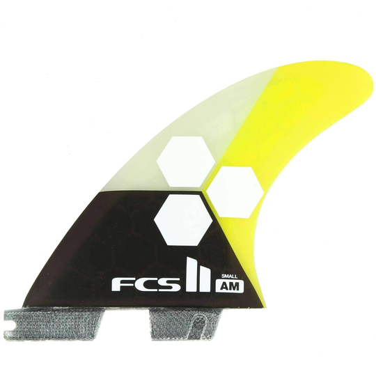 FCS II AM PC Small Tri Set Surfboard Fins - Yellow