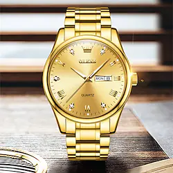 OLEVS Quartz Watch Steel Band Watches for Men's Men Analog Quartz Casual Waterproof Calendar / date / day Noctilucent Alloy Stainless Steel / Large Dial Lightinthebox