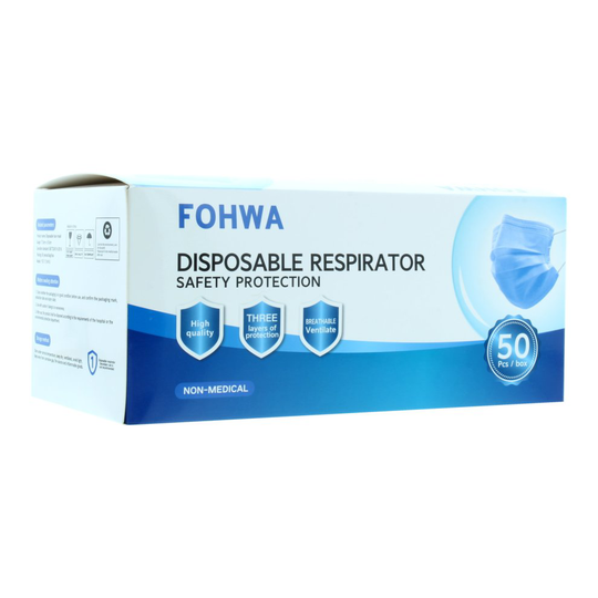 FOHWA Disposable 3 Ply Face Masks (50 Per Box)