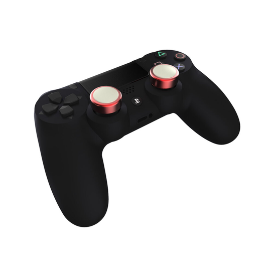 (Red) Aluminium Analogue Thumb Grip Caps for Playstation 4 PS4 Controllers