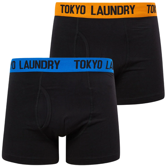 Mens Underwear Southey (2 Pack) Boxer Shorts Set in Autumn Glory / Princess Blue - Tokyo Laundry / S - Tokyo Laundry