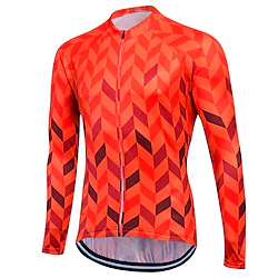 Fastcute Men's Women's Long Sleeve Cycling Jersey Winter Summer Skin Red Purple Pink Plus Size Bike Quick Dry Sports Herringbone Mountain Bike MTB Road Bike Cycling Clothing Apparel / Advanced Lightinthebox
