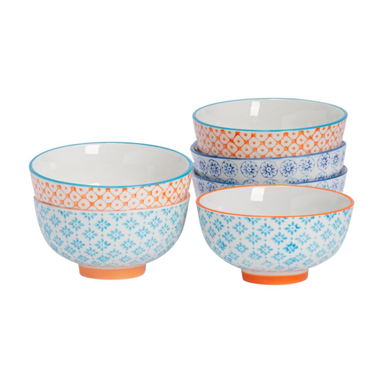 Patterned Rice Dessert Cereal Soup Bowls Porcelain Crockery 3 Designs 114mm x6