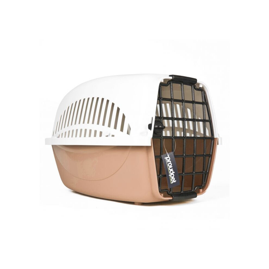 (Small, Brown) Hard PET CARRIER Dog Cat Animal Travel Crate Portable Kennel Cage Air Box