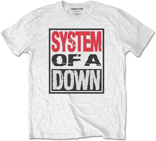 System of a Down T-Shirt Triple Stack Box S White