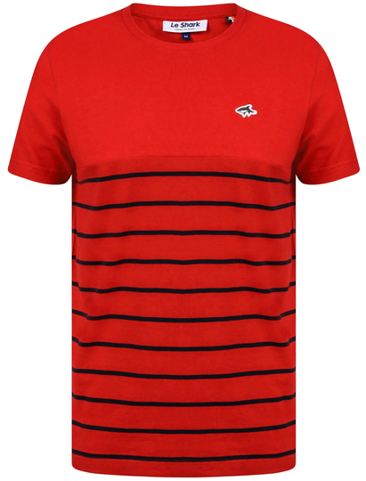 T-Shirts Minting Cotton Jersey Striped T-Shirt In Barados Cherry - Le Shark / S - Tokyo Laundry