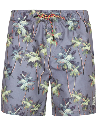 Swim Shorts Dara Palm Tree Scene Print Swim Shorts In Navy - Tokyo Laundry / S - Tokyo Laundry