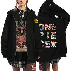 Inspired by One Piece Monkey D. Luffy Roronoa Zoro Cartoon Manga Outerwear Anime Classic Street Style Outerwear For Men's Women's Unisex Adults' Hot Stamping 100% Polyester Lightinthebox