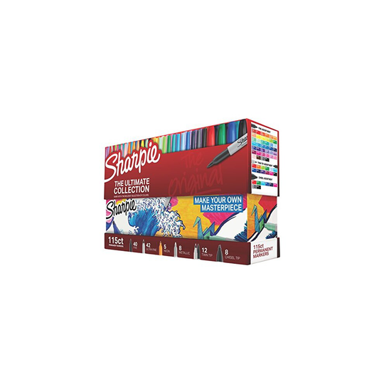 Sharpie 1983255 Permanent Markers Ultimate Collection, Fine and Ultra Fine Points, Assorted Colors, 115 Count