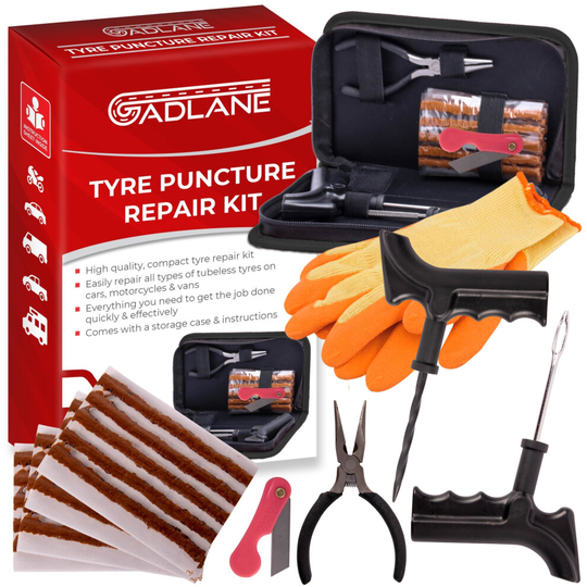 GADLANE Car Tyre Puncture Emergency Repair Kit Flat Tools Plug 7PC