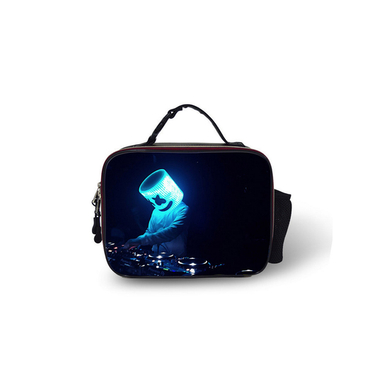 (Pattern 08) Marshmallow DJ Lunch Box Bag Students leather Bag