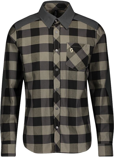 Scott Trail Flow Check L/SL Men's Shirt Dust Beige/Dark Grey S