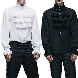 Prince Aristocrat Retro Vintage Medieval All Seasons Blouse / Shirt Masquerade Men's Adults' Costume Vintage Cosplay Event / Party Festival Long Sleeve Normal Blouse Carnival / Hand wash / Washable Lightinthebox