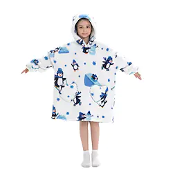 Kid's Adults' Oversized Hoodie Blanket Wearable Blanket With Pocket Cartoon Character Onesie Pajamas Flannel Cosplay For Men and Women Boys and Girls Carnival Animal Sleepwear Cartoon Festival Lightinthebox