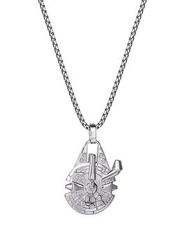 Disney Star Wars Stainless Steel Millennium Falcon Pendant With Box Chain