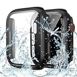 2 Pack Waterproof Case Compatible with Apple Watch Series 7 / SE / 6/5/4/3/2/1 with Tempered Glass Screen Protector iWatch Full Protective Hard PC Bumper Case Face Cover for Men Women Lightinthebox