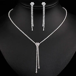 Bridal Jewelry Sets 2pcs Alloy 1 Necklace Earrings Women's Personalized Stylish Artistic Classic Precious irregular Jewelry Set For Christmas Street Carnival Lightinthebox