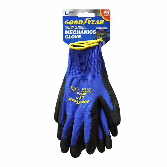 Goodyear Nylon PU Coated Safety Work Gloves Garden Grip Men Builder Gardening Mechanics Cut Tear Resistant Puncture EN388 4131 and CE Cat II certifica