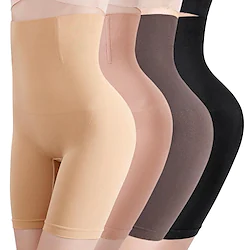 Women's Shorts Seamless High Waisted Bone Undergarments Regular Spring, Fall, Winter, Summer Black Purple Brown Apricot Lightinthebox
