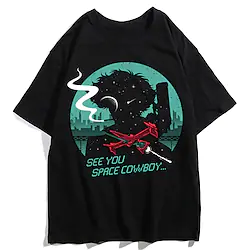 Inspired by Cowboy Bebop Cosplay Cartoon Manga Back To School Print Harajuku Graphic Kawaii T shirt For Men's Women's Adults' Hot Stamping Polyester / Cotton Blend Lightinthebox