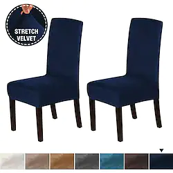 Dinning Chair Cover Stretch Chair Seat Slipcover Velvet Soft Plain Solid Color Durable Washable Furniture Protector For Dinning Room Party Lightinthebox