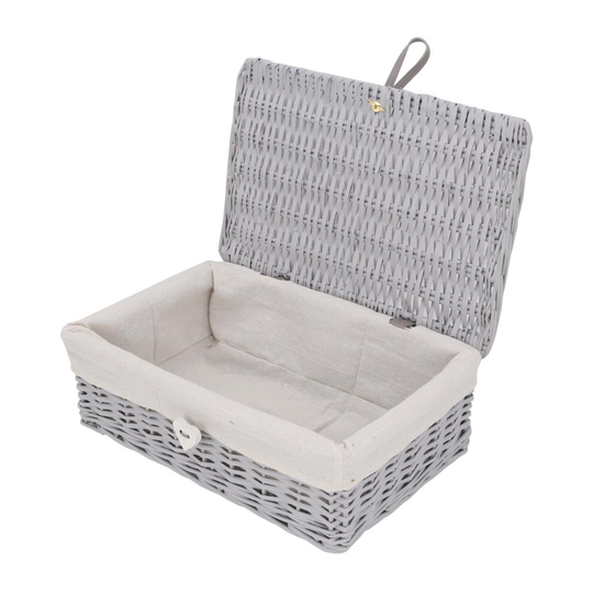 (A-Large) Wicker Nursery Storage Toy Blanket Box Lined