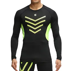 Men's Workout Shirt Compression Shirt Patchwork Long Sleeve Compression Clothing Athletic Athleisure Winter Spandex Breathable Quick Dry Sweat wicking Running Jogging Training Sportswear Activewear Lightinthebox