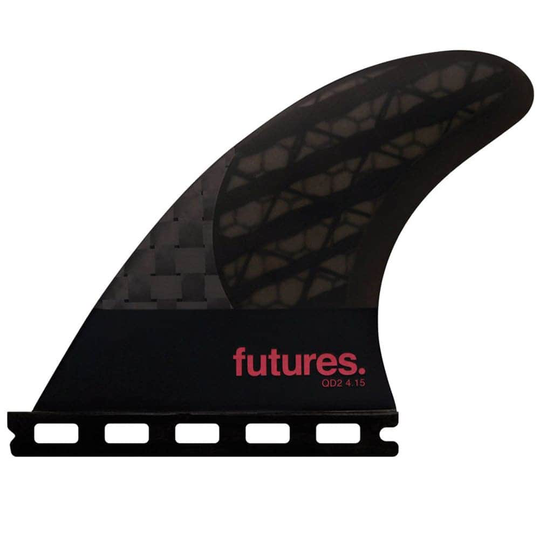Futures QD2 4.15 Blackstix 80/20 HC Quad Rear Surfboard Fins - Smoke/Violet