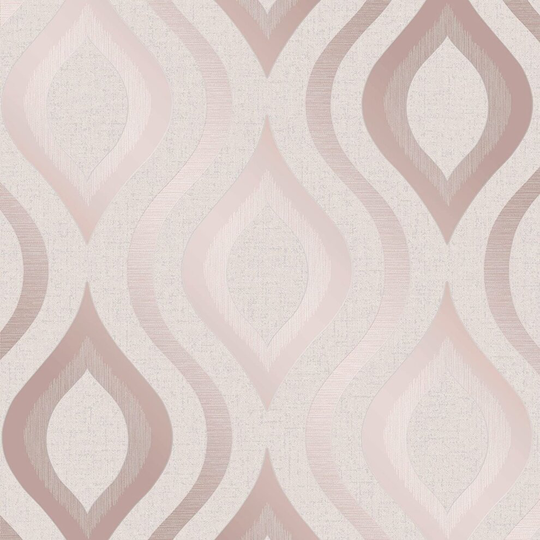 Fine Décor FD42206 Quartz Geo Wallpaper, Rose Gold