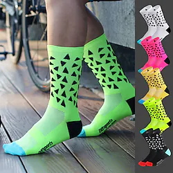 Men's Women's Compression Socks Athletic Sports Socks Crew Socks Cycling Socks Bike Socks Road Bike Mountain Bike MTB Bike / Cycling Breathable Quick Dry Wearable 1 Pair Letter Number Polyester Lightinthebox