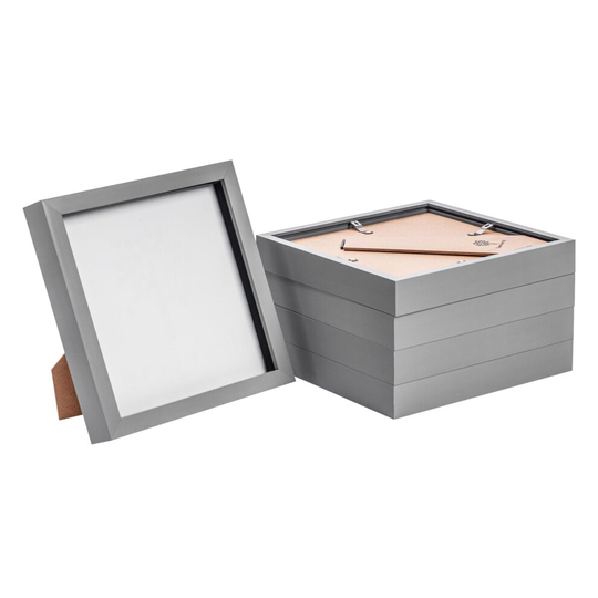 Box Picture Frame Deep 3D Photo Display 8x8 Inch Standing Hanging Grey x5