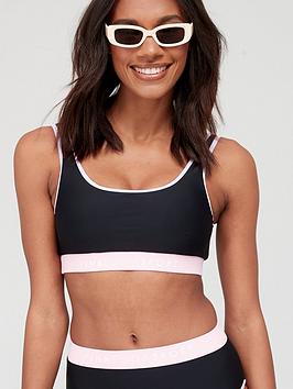 Pink Soda Cabo Bikini Top - Black/Pink