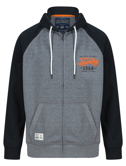 Hoodies / Sweatshirts Raggo Zip Through Raglan Sleeve Hoodie in Mid Grey Marl / Black - Tokyo Laundry / S - Tokyo Laundry