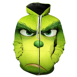 Inspired by Grinch Cartoon Manga Back To School Anime Harajuku Graphic Kawaii Outerwear For Men's Women's Unisex Adults' 3D Print Polyster Lightinthebox