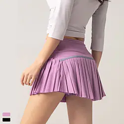 Women's Tennis Skirts Golf Skirts Golf Skorts With Pockets Quick Dry Moisture Wicking Skirt With Inner Shorts Solid Color Summer Gym Workout Tennis Golf / Lightweight Lightinthebox