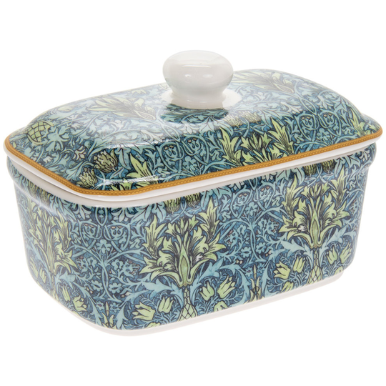 Snakeshead Acanthus Fine China Ceramic Butter Dish Bell Top Lid Dishwasher Safe
