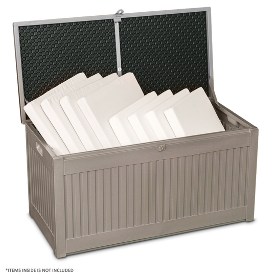 LIVIVO 372 Litre Outdoor Storage Box Garden Patio Plastic Chest Lid Container Multi box
