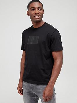 Calvin Klein Textured Logo Box Comfort T-Shirt - Black