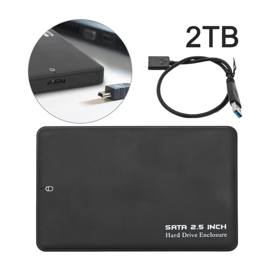 2TB USB 3.0 storage drive SATA memory HDD box external hard disk