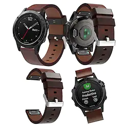 1 pcs Smart Watch Band for Garmin Fenix 7 Sapphire Solar / 6 Pro / 5 Plus Forerunner 935 945 Approach S60 S62 Quatix 6/5 MARQ Series 22mm Genuine Leather Smartwatch Strap Business Adjustable Classic Lightinthebox