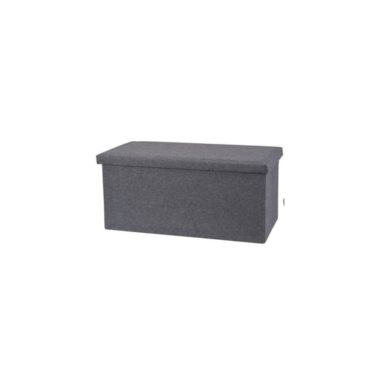 (Dark Grey) Ottoman Large Pouffe Storage Box & Seat up to 120kg Light & Dark Grey
