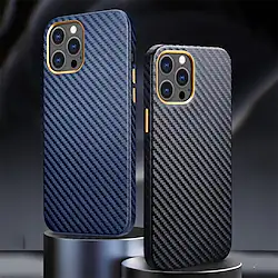 Phone Case For Apple Back Cover Full Body Protective Dustproof Shockproof Solid Colored Carbon Fiber Lightinthebox
