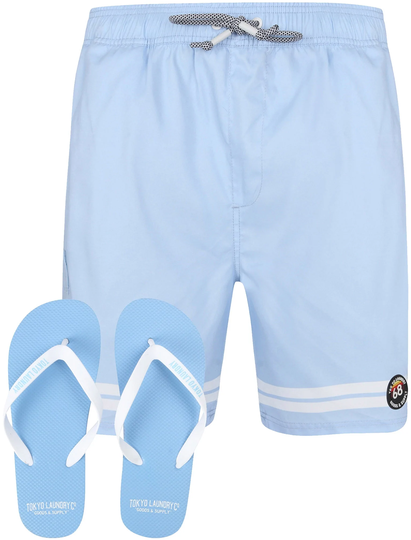 Swim Shorts Jafari Swim Shorts With Free Matching Flip Flops In Kentucky Blue - Tokyo Laundry / S - Tokyo Laundry