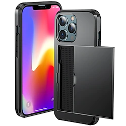 Phone Case For Apple Back Cover Card Holder Dustproof Shockproof Solid Colored PC Lightinthebox
