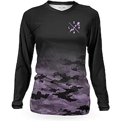 Women's Downhill Jersey Long Sleeve Mountain Bike MTB Road Bike Cycling Winter Black Graphic Floral Botanical Bike Breathable Quick Dry Back Pocket Polyester Sports Graphic Floral Botanical Funny Lightinthebox
