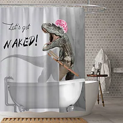 Bathing Dinosaur Waterproof Fabric Shower Curtain Bathroom Decoration and Modern and Classic Theme and Animal Series.The Design is Beautiful and Durable Which makes Your Home More Beautiful. Lightinthebox
