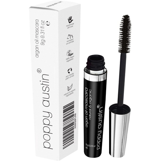 FINEST Vegan & Organic Lengthening Mascara Black With Argan Oil - Cruelty-Free, Best Natural Volumising, Thickening, Smudge Proof, Hypoaller