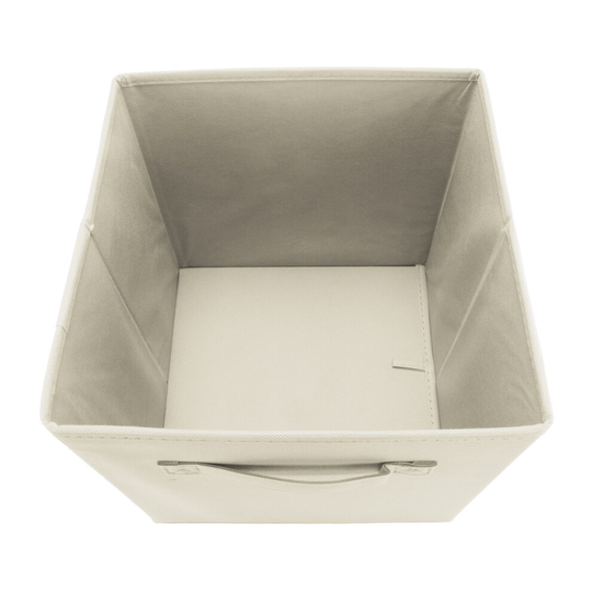 (Beige) Foldable Canvas Storage Folding Box Fabric